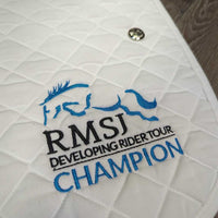 Quilt Jumper Baby Pad "RMSJ Champ" *gc, clean, puckers, mnr stains, rubs & pills
