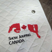 Quilt Jumper Baby Pad "Show Jumping Canada" *gc, clean, stains, dingy, rubs, v.puckered
