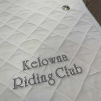 Quilt Profile Saddle Pad "Kelowna Riding Club" *gc, clean, stains, puckers, rubs
