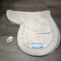 Waffle Fitted Fleece Hunter Saddle Pad *gc, stains, dirt, older, dingy, rubs
