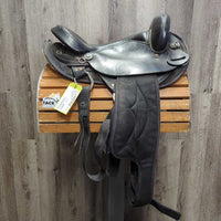 15.5" XW *6.25" Big Horn Synthetic & Leather Endurance Saddle, NO Stirrups, 2 Latigo Billets, Fleece Panels, Serial #119
