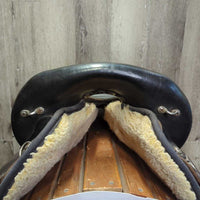 15.5" XW *6.25" Big Horn Synthetic & Leather Endurance Saddle, NO Stirrups, 2 Latigo Billets, Fleece Panels, Serial #119
