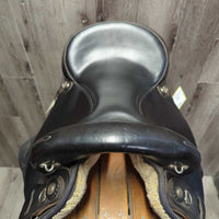15.5" XW *6.25" Big Horn Synthetic & Leather Endurance Saddle, NO Stirrups, 2 Latigo Billets, Fleece Panels, Serial #119
