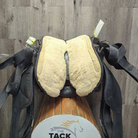 15.5" XW *6.25" Big Horn Synthetic & Leather Endurance Saddle, NO Stirrups, 2 Latigo Billets, Fleece Panels, Serial #119
