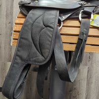 15.5" XW *6.25" Big Horn Synthetic & Leather Endurance Saddle, NO Stirrups, 2 Latigo Billets, Fleece Panels, Serial #119
