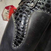 Dressage Boots, Bling, Zips, Black Forms & Boot Bag *vgc/gc, dirt, rubs, scuffs, faded
