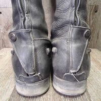 Dressage Boots, Bling, Zips, Black Forms & Boot Bag *vgc/gc, dirt, rubs, scuffs, faded
