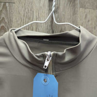 "Millbrook Leathers" LS Sun Shirt, 1/4 zip up, Mesh Sleeves *gc, pit stains, rubs, pills, snags, peeling logo

