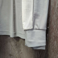 "Millbrook Leathers" LS Sun Shirt, 1/4 zip up, Mesh Sleeves *gc, pit stains, rubs, pills, snags, peeling logo
