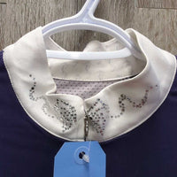 LS Show Shirt, 1/4 Zip Up, bling *vgc, mnr hair, cuff rubs & pills, linty
