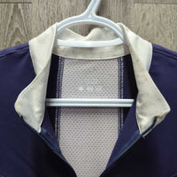 LS Show Shirt, 1/4 Zip Up, bling *vgc, mnr hair, cuff rubs & pills, linty
