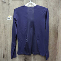 LS Show Shirt, 1/4 Zip Up, bling *vgc, mnr hair, cuff rubs & pills, linty
