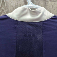 LS Show Shirt, 1/4 Zip Up, bling *vgc, mnr hair, cuff rubs & pills, linty
