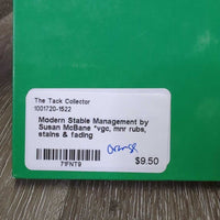 Modern Stable Management by Susan McBane *vgc, mnr rubs, stains & fading
