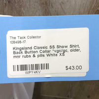 SS Show Shirt, Back Button Collar *vgc/gc, older, mnr rubs & pills
