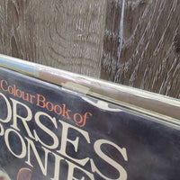 The Colour Book of Horses & Ponies by Jane Reid *fair, torn, taped, folded & bent corners, loose binding, tape, library book
