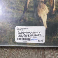 The Colour Book of Horses & Ponies by Jane Reid *fair, torn, taped, folded & bent corners, loose binding, tape, library book
