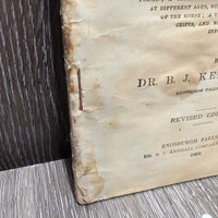 VINTAGE 1903 The Horse and His Diseases by Dr BJ Kendall, bag *fair, torn, stained
