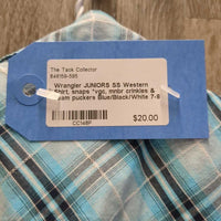 JUNIORS SS Western Shirt, snaps *vgc, mnbr crinkles & seam puckers
