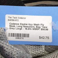 Hvy Mesh Fly Mask, Long Nose,Ears, Bag *new
