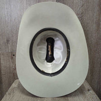 Western Wool Felt Hat *gc/fair, lining: folded brim, peeled & loose lining, stains, rubs, older

