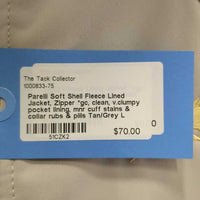 Soft Shell Fleece Lined Jacket, Zipper *gc, clean, v.clumpy pocket lining, mnr cuff stains & collar rubs & pills
