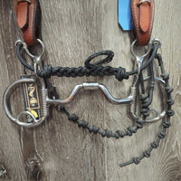 Cradle Bridle Set: Headstall, Parelli/Myler C3 MB33 High Port Bit, Rope Reins *xc, clean, mnr scratches/rust & rubs
