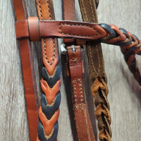 Cradle Bridle Set: Headstall, Parelli/Myler C3 MB33 High Port Bit, Rope Reins *xc, clean, mnr scratches/rust & rubs
