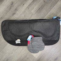 Western AIR Saddle Pad, 2 Felt shims *vgc, mnr hair, stains, residue?dirt, rubs & hair, HOLDS Air
