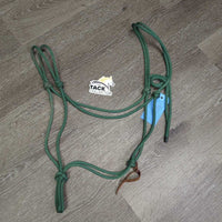 Soft Nylon Rope Halter, leather tassel *vgc, mnr dirt, residue, stains, faded, stitched loop
