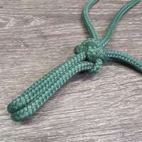 Soft Nylon Rope Halter, leather tassel *vgc, mnr dirt, residue, stains, faded, stitched loop
