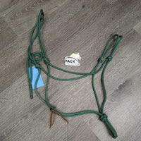 Soft Nylon Rope Halter, leather tassel *vgc, mnr dirt, residue, stains, faded, stitched loop
