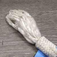 Soft Nylon Rope Hackamore & Mecate Reins, leather tassel *vgc, stretched loop, knots, mnr dirt, chews, dingy
