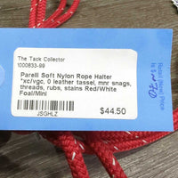Soft Nylon Rope Halter *xc/vgc, 0 leather tassel, mnr snags, threads, rubs, stains
