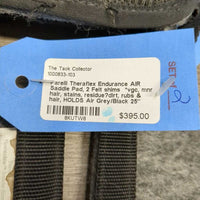 Endurance AIR Saddle Pad, 2 Felt shims *vgc, mnr hair, stains, residue?dirt, rubs & hair, HOLDS Air
