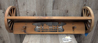 Wood Wall Coat Hanger/Shelf, Wagon Wheel sides
