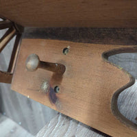 Wood Wall Coat Hanger/Shelf, Wagon Wheel sides
