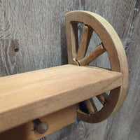 Wood Wall Coat Hanger/Shelf, Wagon Wheel sides
