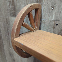 Wood Wall Coat Hanger/Shelf, Wagon Wheel sides
