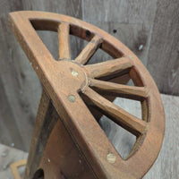 Wood Wall Coat Hanger/Shelf, Wagon Wheel sides
