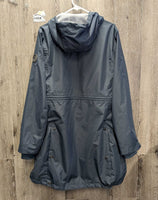 Light Long Riding Duster, Zipper, Hood, Mesh Lining *vgc, mnr edge rubs & stains
