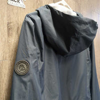 Light Long Riding Duster, Zipper, Hood, Mesh Lining *vgc, mnr edge rubs & stains
