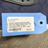 Quilt Non Slip Half Pad, Rolled Fleece Edge *vgc, clean, mnr stains & rubs
