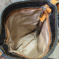 Moda in Pelle: Made in Italy 3 Piece Crocodile Set: Purse, Handbag & Wallet *xc/vgc, mnr stain?dirt, rubs, loose & pulled stitching & crease, torn lining edge

