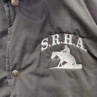Puffy Vest, Wool Collar, Snaps "Sask Reining Champ", Wool Collar *gc, faded, puckers, collar: rubs, pills & stains
