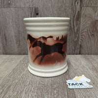 VINTAGE "Wild Horses" 4 Ceramic Canisters, 3 Lids
