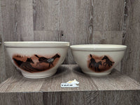 VINTAGE "Wild Horses" 2 Serving Bowls
