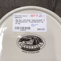 VINTAGE "Wild Horses" 2 Serving Bowls
