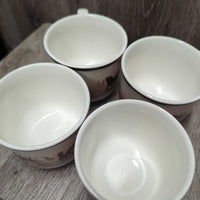 VINTAGE Dinnerware 16 pc Set: "Wild Horses" 4 x's Bowls, Mugs, Sm Plates, Lg Plates *1 bowl not for food use
