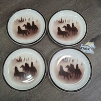 VINTAGE Dinnerware 16 pc Set: "Wild Horses" 4 x's Bowls, Mugs, Sm Plates, Lg Plates *1 bowl not for food use
